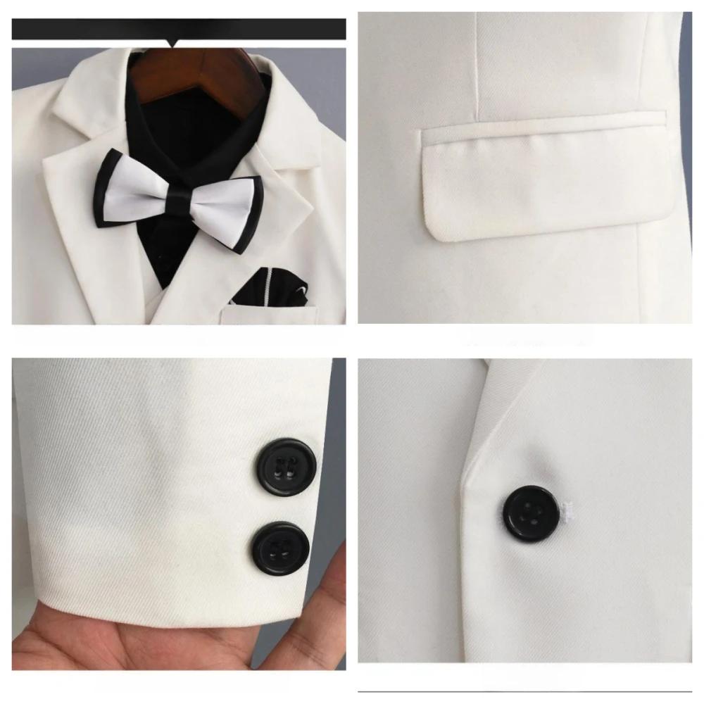 Costumes formels pour enfants, 4 pièces, veste, gilet, pantalon, nœud papillon, Costumes d'hôte, cla