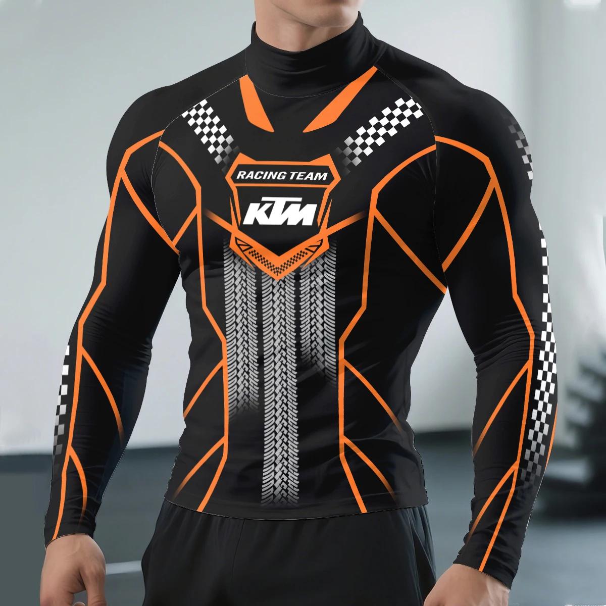 KTM Racing Team Rainbow Track Style Col mi-haut pour homme à manches longues, tendance, multifonctio