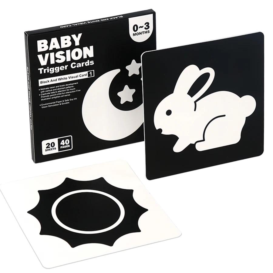 Cartes de Stimulation visuelle pour bébé, carte Flash Montessori à contraste élevé, cadeau pour nour