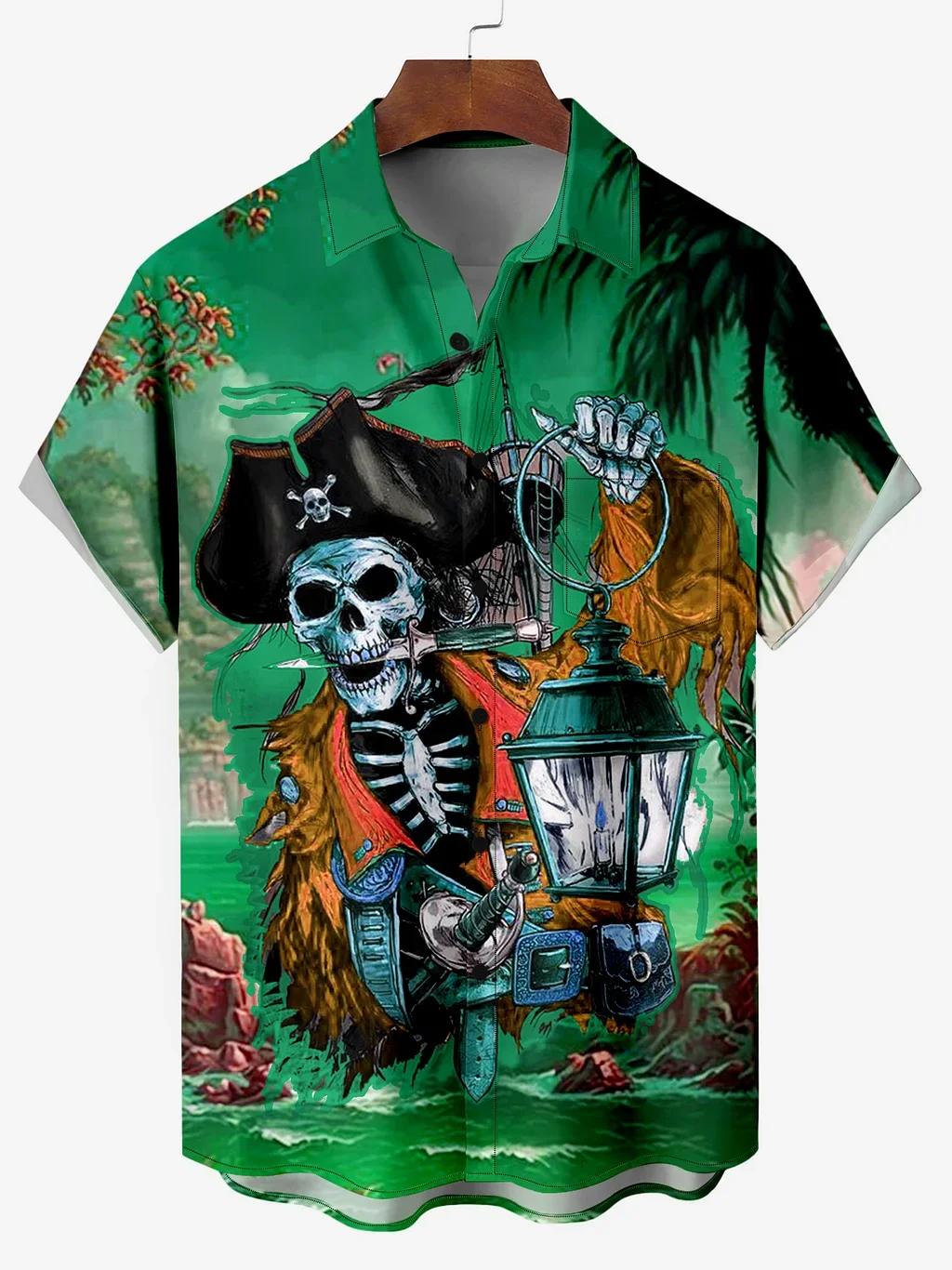 Chemise à manches courtes imprimée dessin animé hawaïen pour hommes, Modules, Seton 7.5 Aate, servic