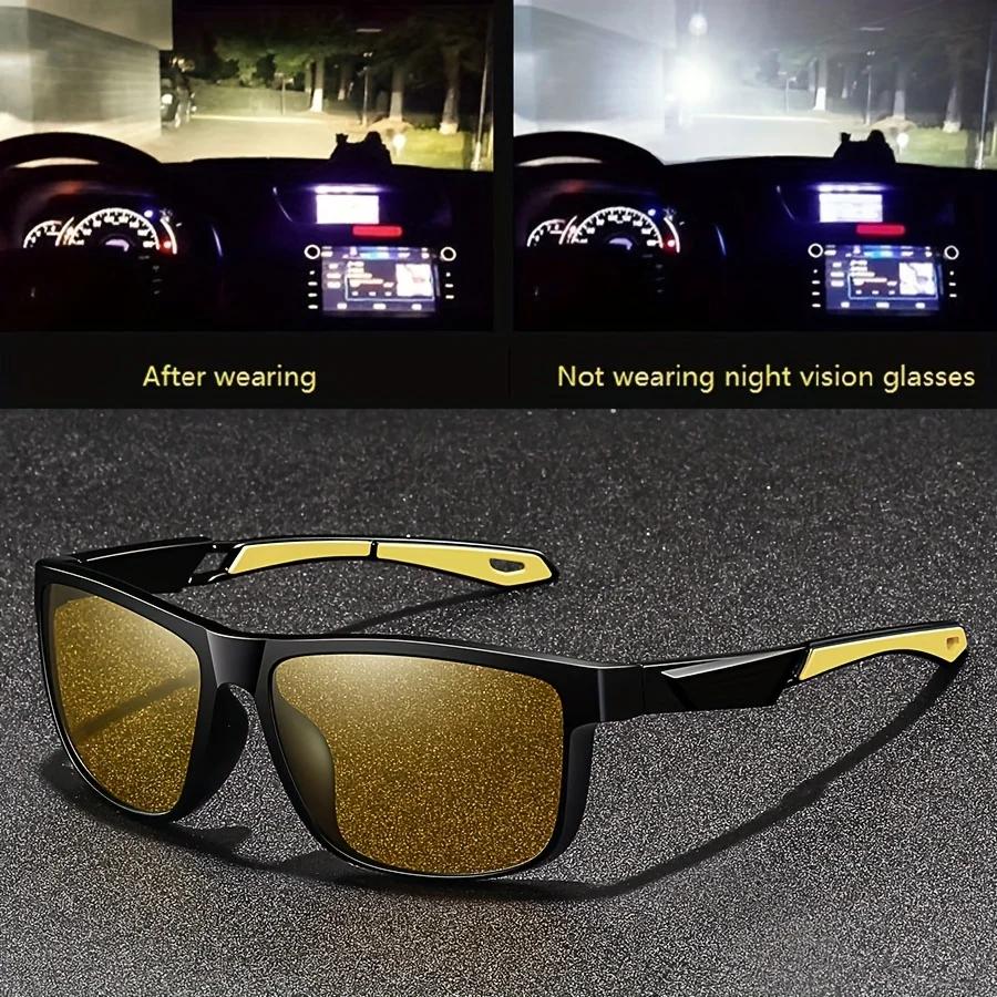 Lunettes Anti-éblouissement carrées jaunes pour Vision nocturne, pour hommes et femmes, pour la cond