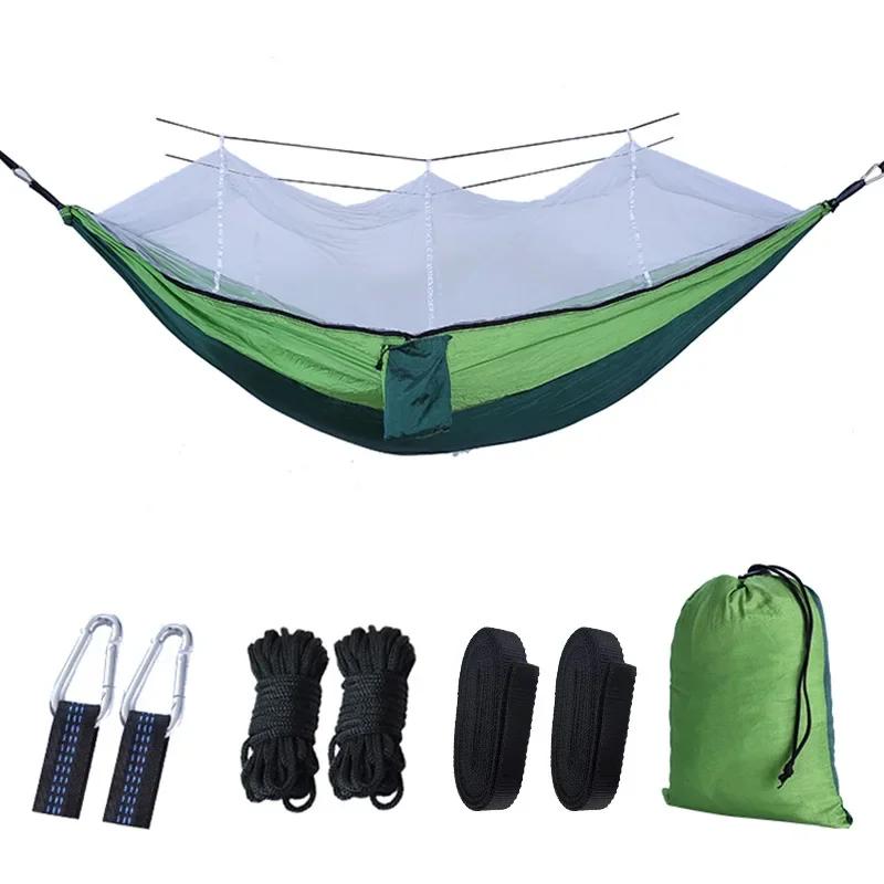 Hamac de Camping en plein air Portable léger avec moustiquaire, tissu Parachute haute résistance, li
