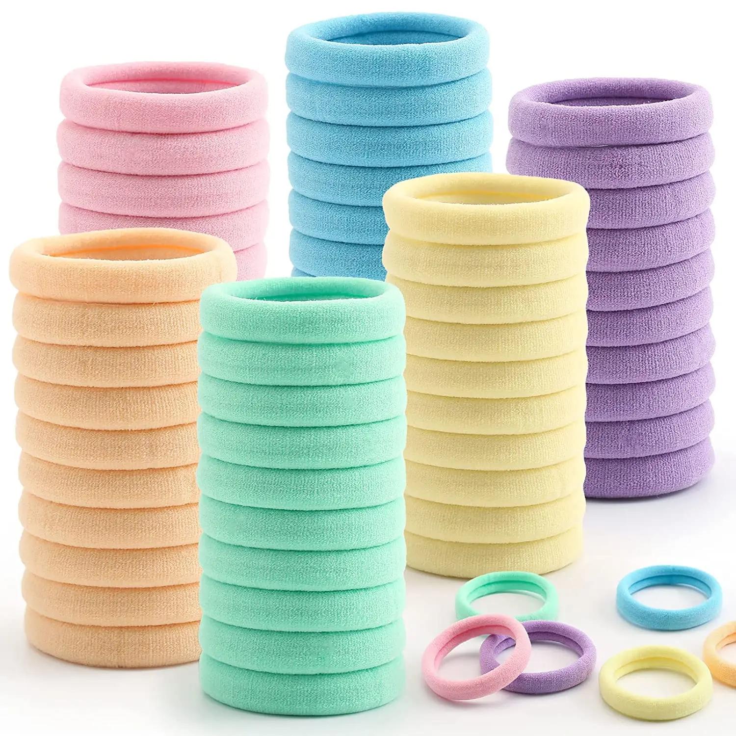 50 pièces femmes filles bandes de cheveux élastiques 4cm attaches de cheveux bandes de caoutchouc en