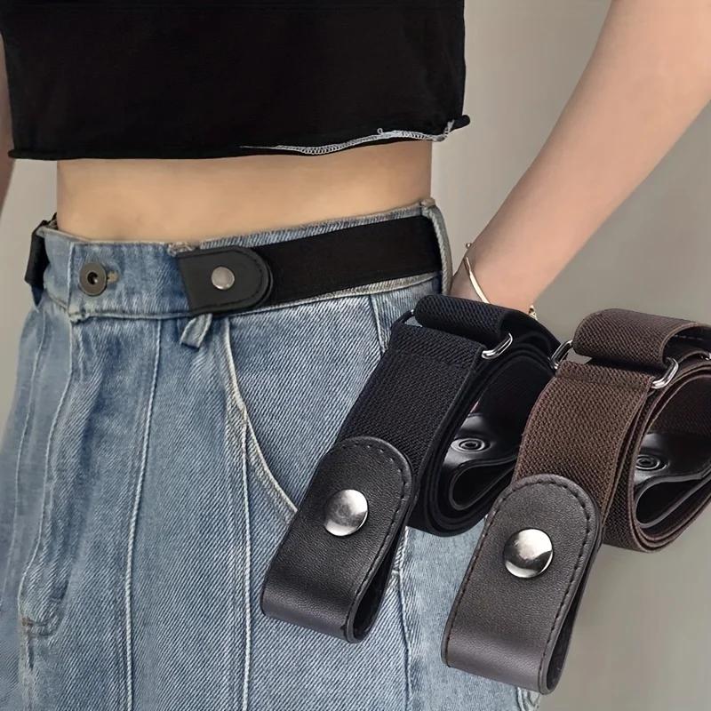 Ceinture élastique invisible sans couture pour hommes et femmes, ceinture de jeans unisexe, longueur
