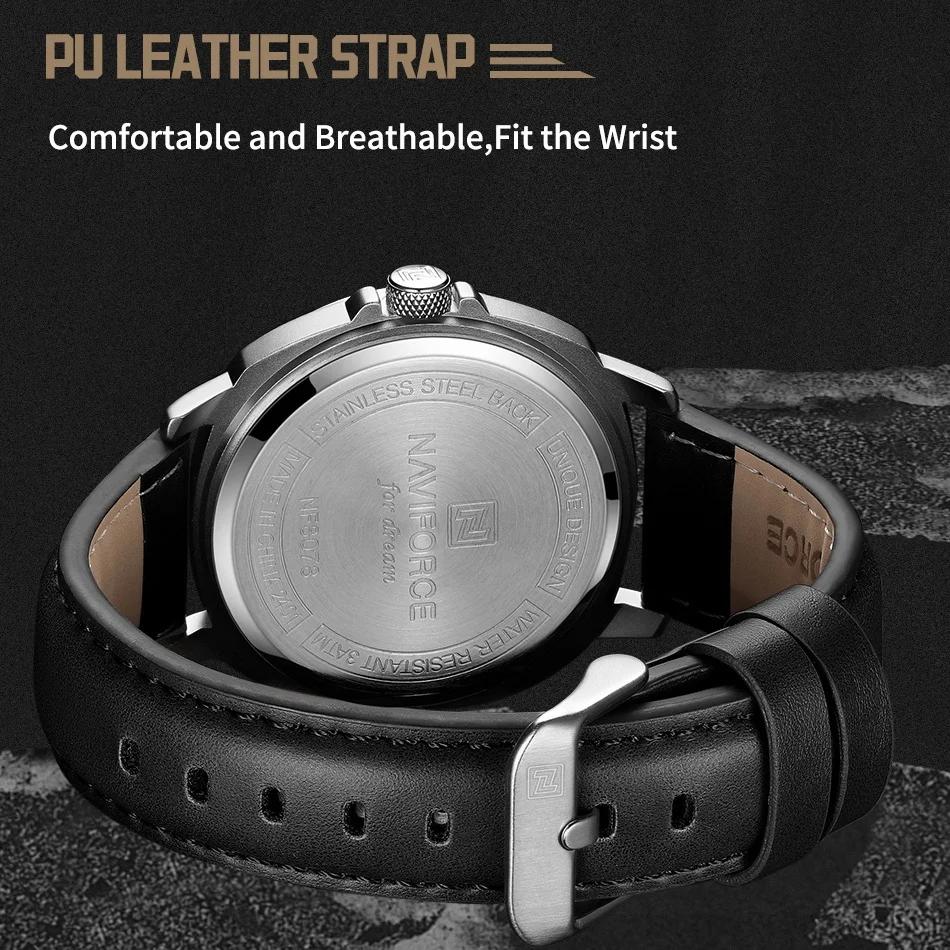 NAVIFORCE marque hommes montre à Quartz de haute qualité bracelet en polyuréthane calendrier mâle mo