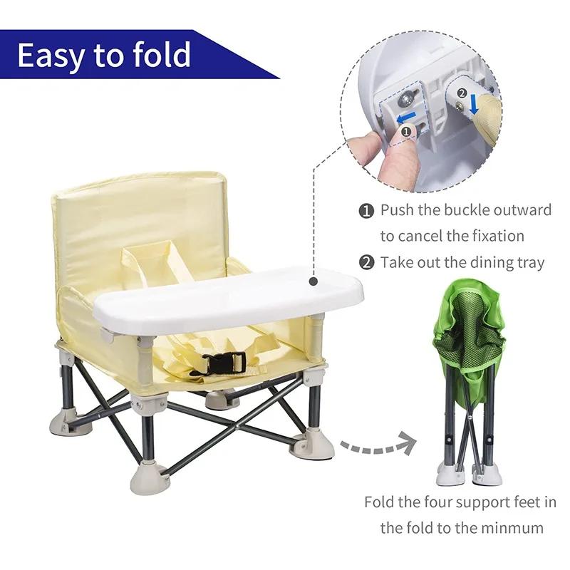 Siège rehausseur portable pliable pour bébé - Chaise de salle à manger et plage - Voyage et repas