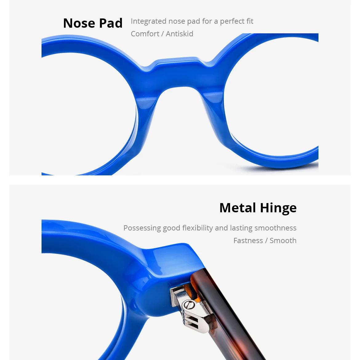 NIANZHEN acétate lunettes cadre hommes nouveau rond marque Design lunettes femmes rétro Vintage lune