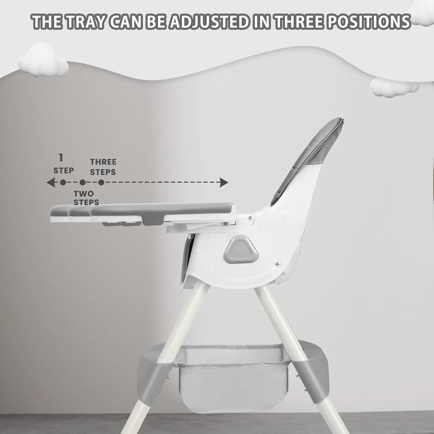 Chaise haute 3 en 1, chaises de salle à manger portables pliables pour bébé, chaise haute convertibl