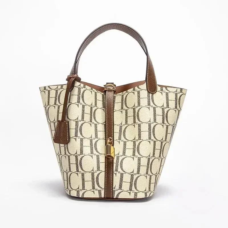 CH – sac à bandoulière de grande capacité pour femmes, marque de luxe, Texture Jacquard en PVC, four