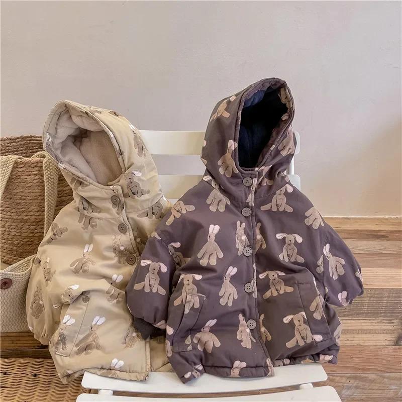 Manteau à capuche rembourré pour enfants de 1 à 7 ans, vêtements coréens pour bébé, veste d'hiver ch