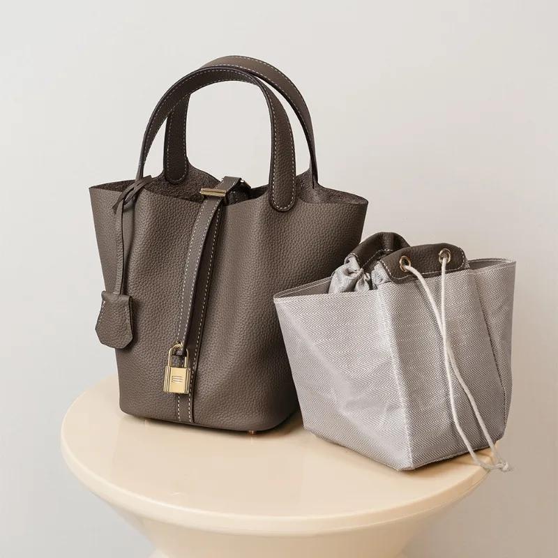 Sac seau, sac pour femme en cuir véritable, sac panier de marché, sac de maman, sac de mariée, sac à