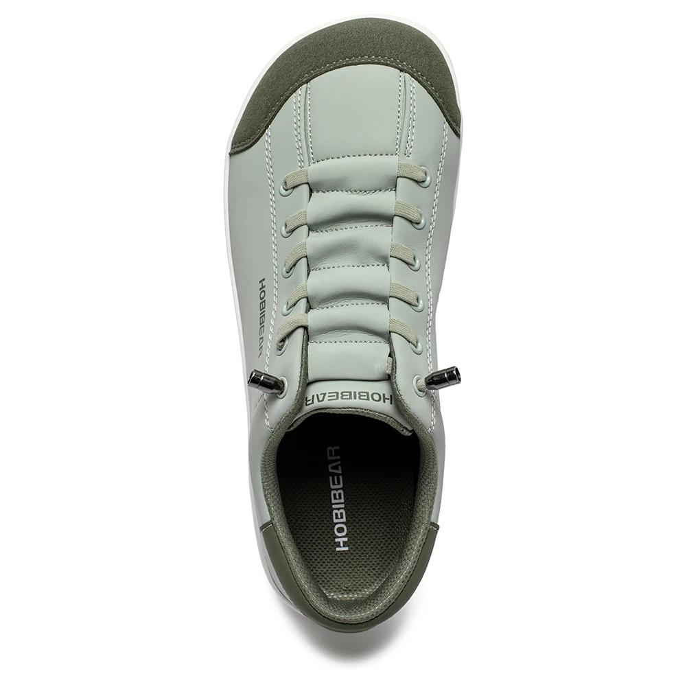 HOBIBEAR chaussures pieds nus unisexe bout large baskets en cuir artificiel zéro goutte sans lacet e