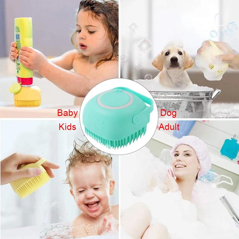 Brosse de bain en Silicone pour shampoing, peigne de Massage, brosse de toilettage, accessoires de b