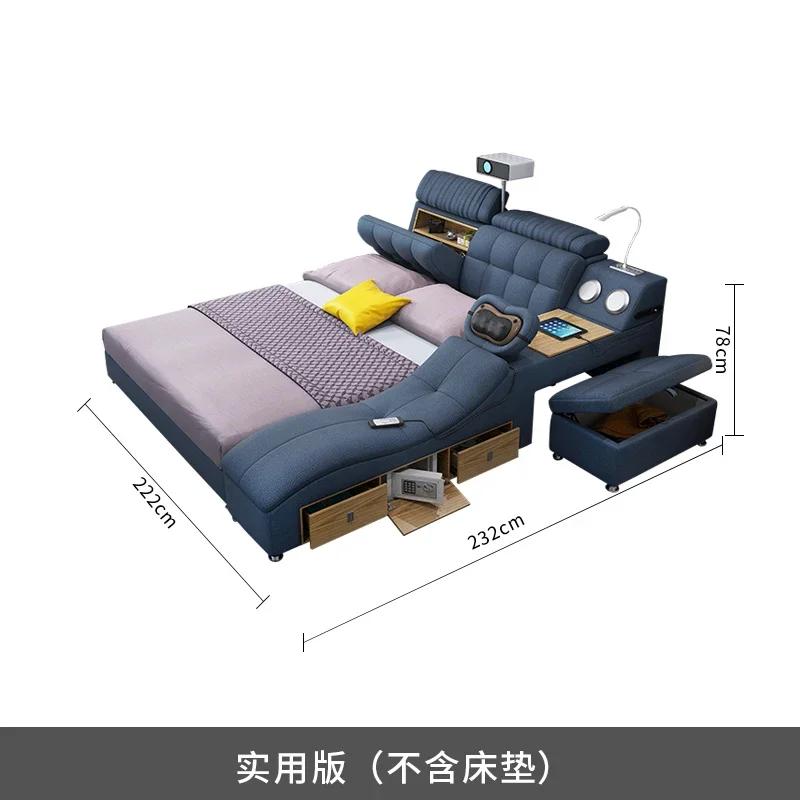 Lit électrique multifonctionnel avec haut-parleur intégré, design nordique élégant, pour chambre à c