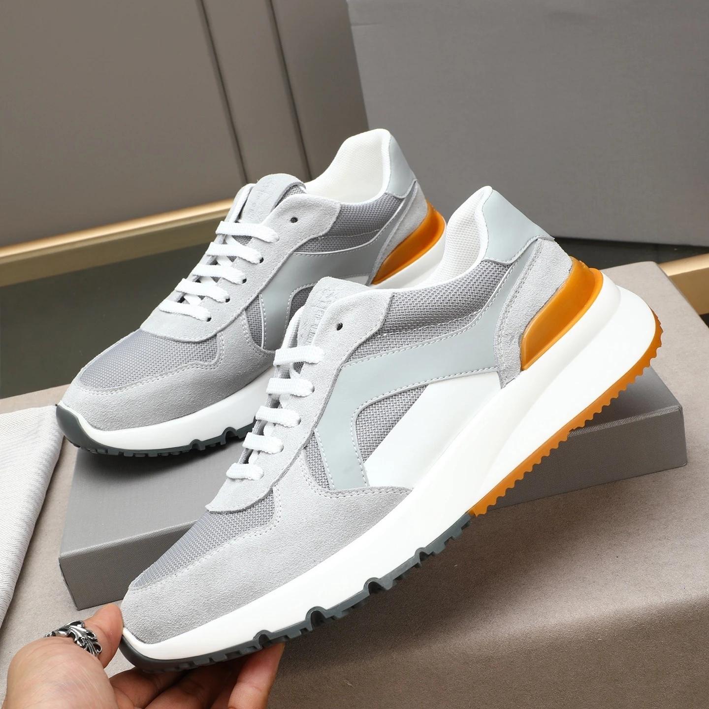 Cadeaux de Noël, chaussures pour hommes de marque de luxe, baskets décontractées faites à la main, e