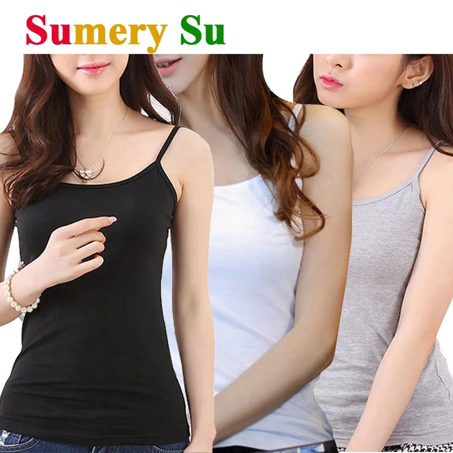Camisole Sexy en Coton Solide Précieux Y-Soft pour Femme, Modèle Slim et Confortable, GlacTop Court 