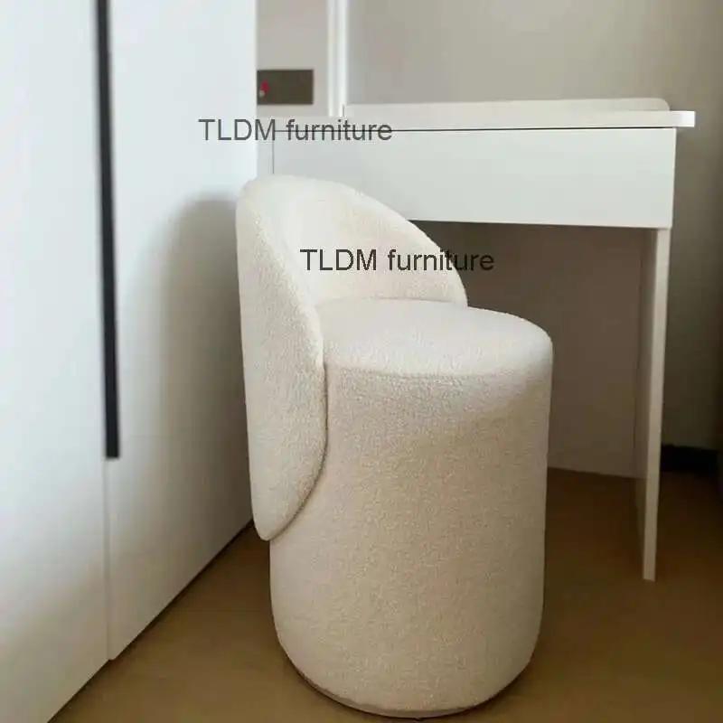 Tabourets à langer de chaussures de loisirs de styliste nordique, meubles de salon, dossier en tissu