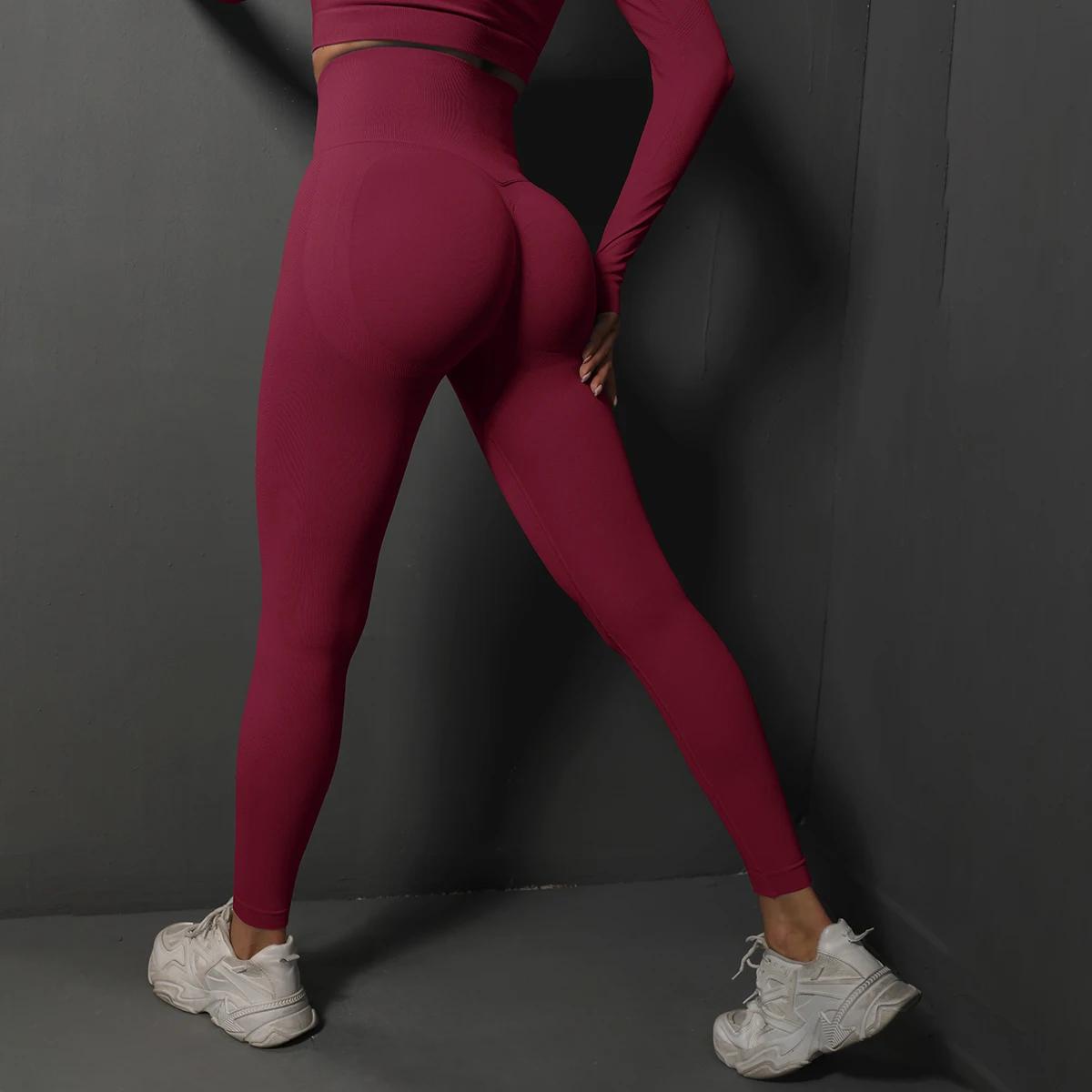 Leggings de gymnastique sans couture femmes pantalons de Yoga Sexy taille haute butin levage Legging