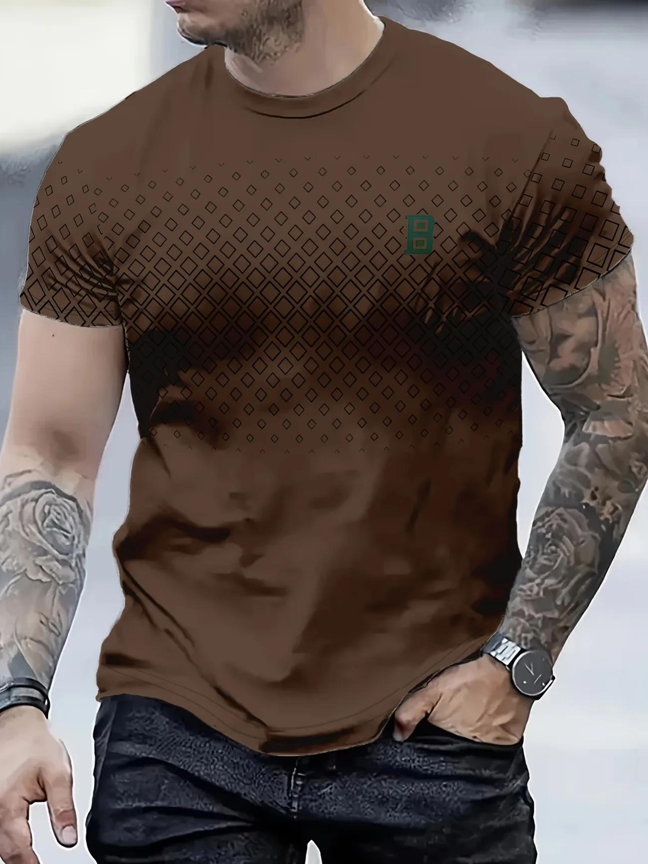 Ce t-shirt pour homme à manches courtes, très accrocheur, présente un motif color-block audacieux no