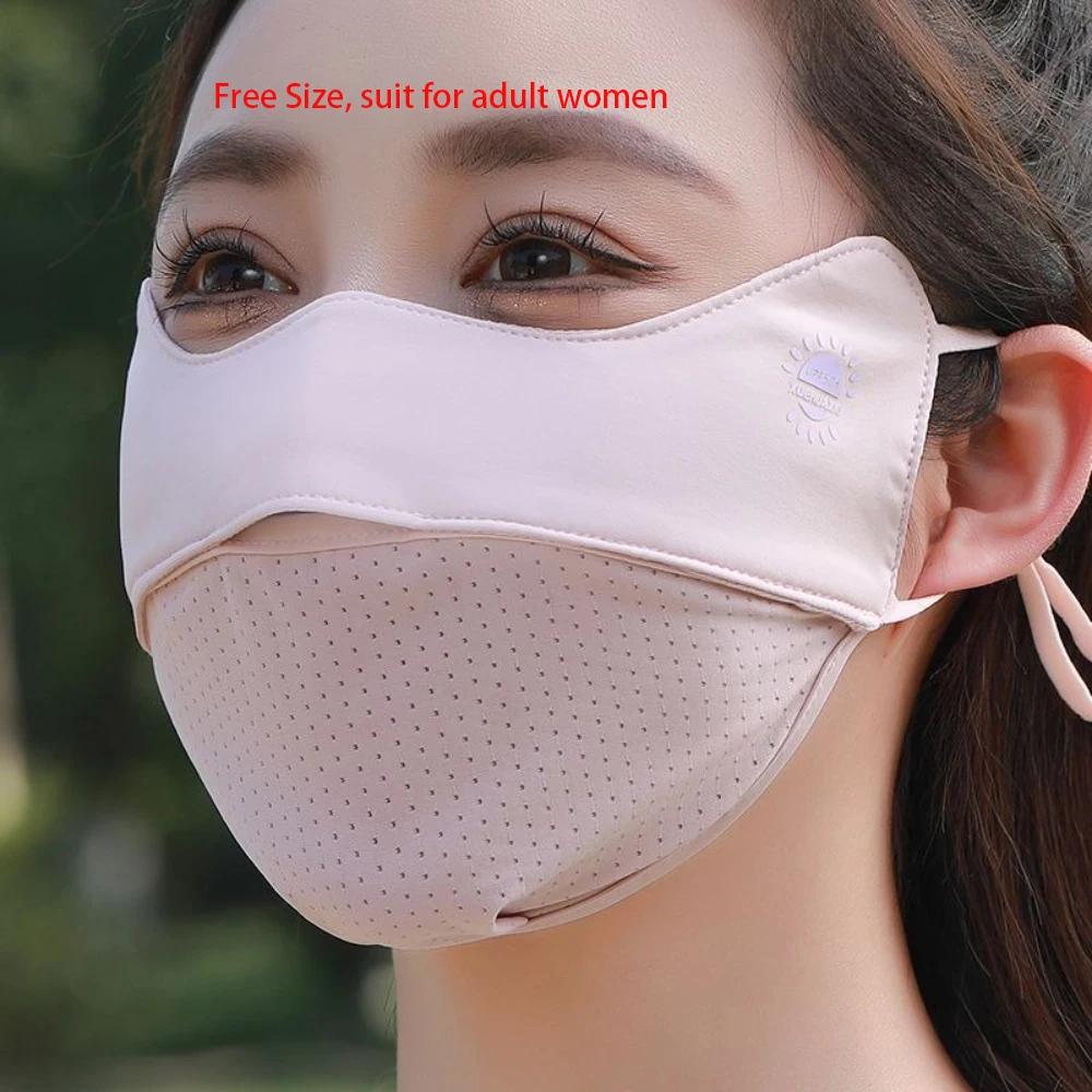 Nouveau masque respirant en soie glacée lavable Anti-poussière masque facial d'équitation Anti-UV ma