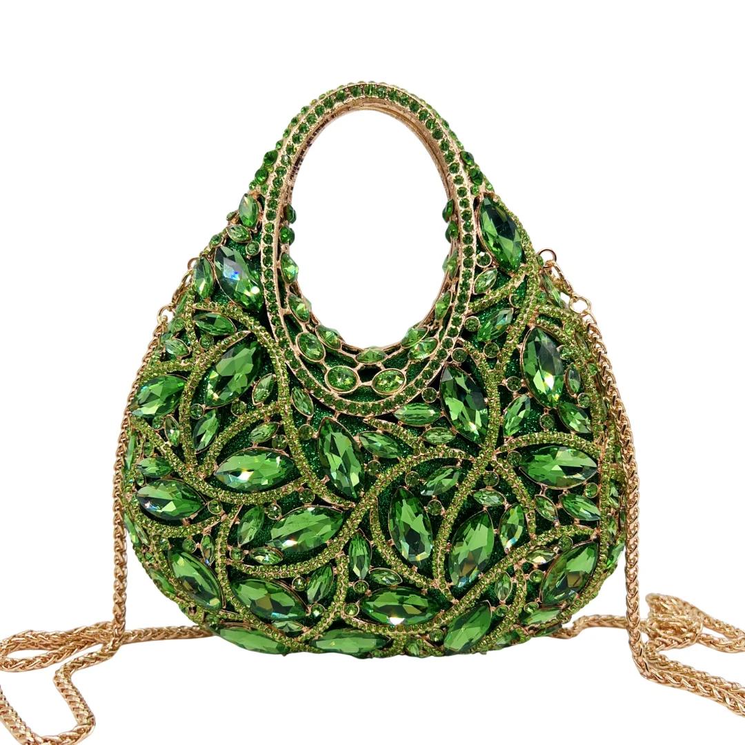 Sac de soirée vintage en satin vert olive avec poignée supérieure, pochette élégante pour mariage et
