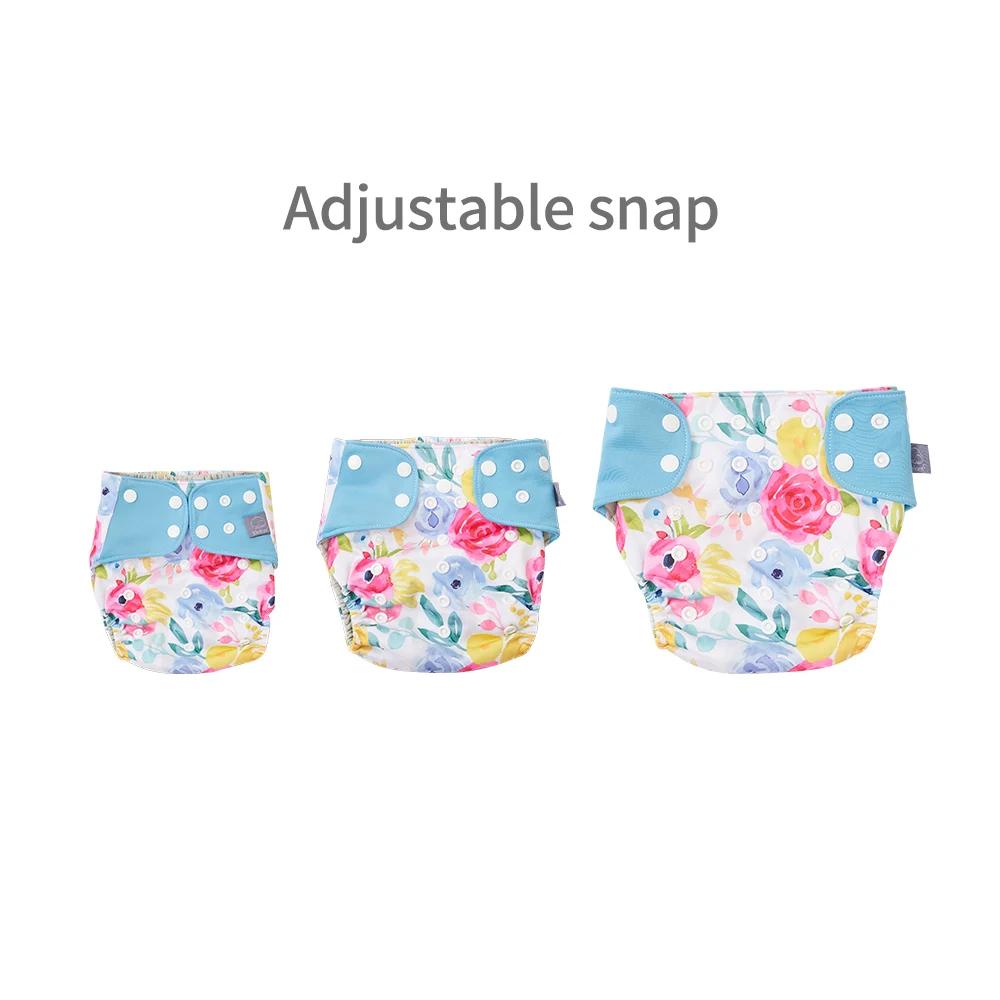Elinfant – couche-culotte en tissu imperméable pour bébé, avec 4 absorbants, en tissu maille, os int