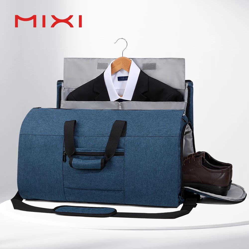Mixi sac à vêtements à main pour voyage 56L sac de sport convertible pour hommes femmes 2 en 1 bagag