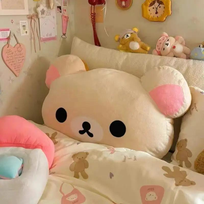 Mignon Rilakkuma Peluche chaud main oreiller dessin animé ours Peluche Peluche Peluche coussin doux 