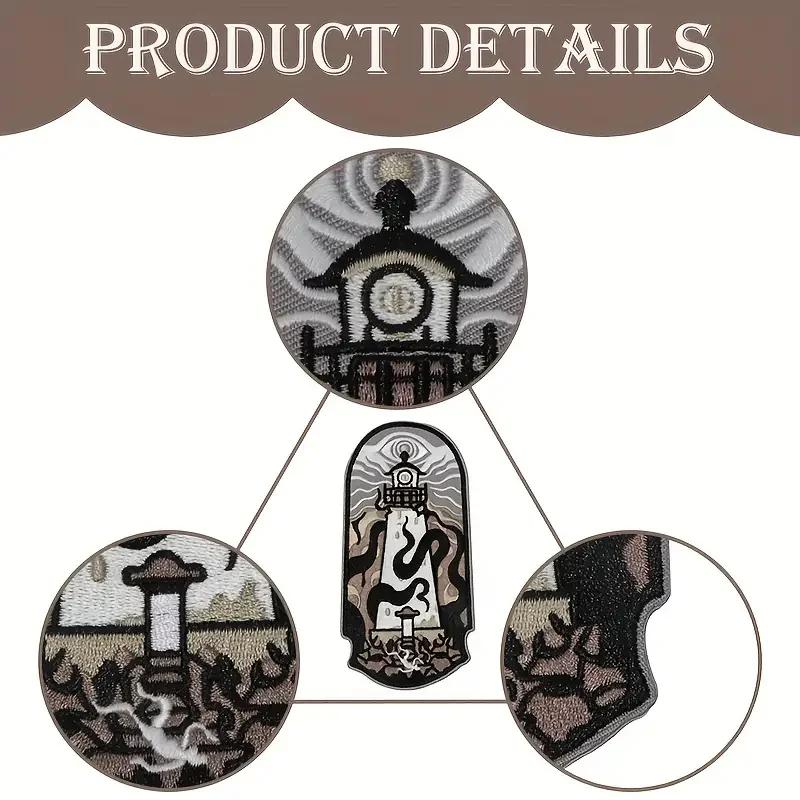 Patch brodé phare lumineux sur la mer, Badge esthétique, cadeau à faire soi-même, patchs à repasser 