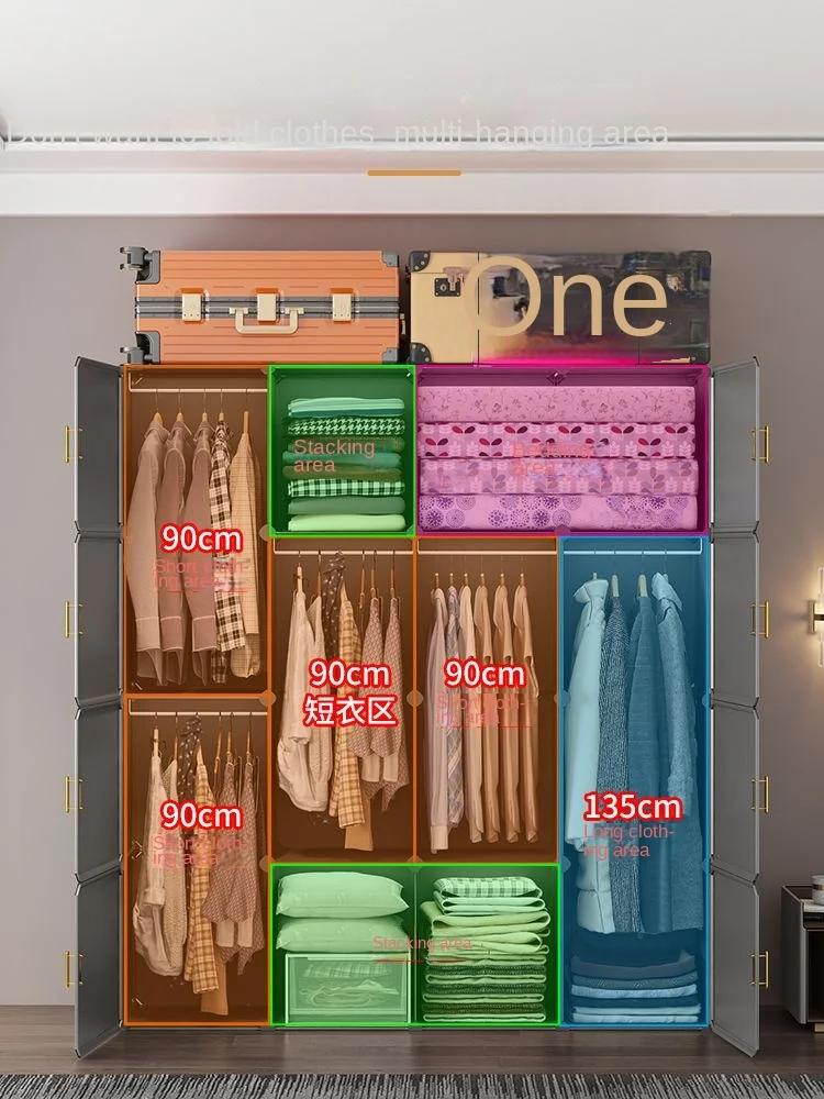 Armoires pliables en plastique, armoire simple, assemblage de vêtements, armoires robustes, commodes