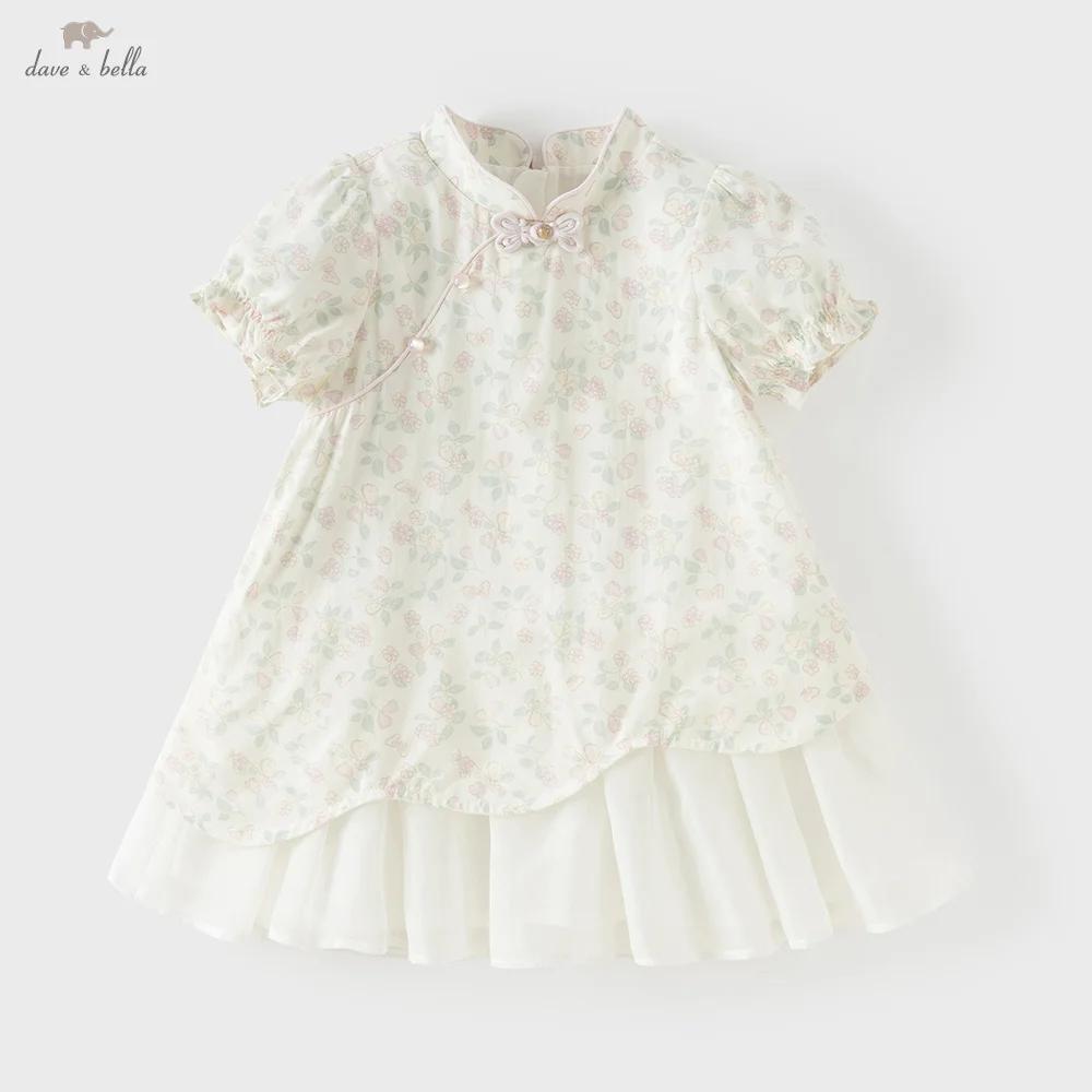Robes en maille pour filles Dave Bella, robes d'été pour enfants, vêtements pour enfants, robe éléga