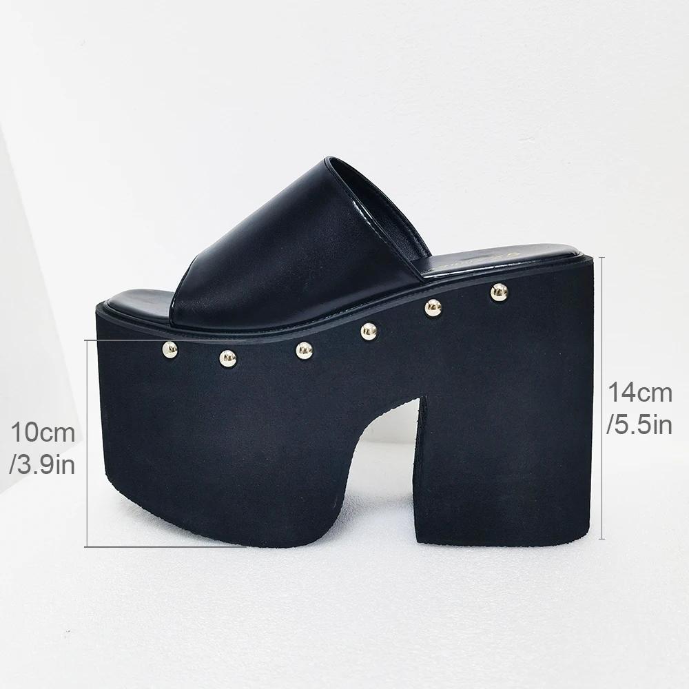 Gdgydh-Sandales à talons compensés pour femmes, style européen et américain, semelle optique, pantou