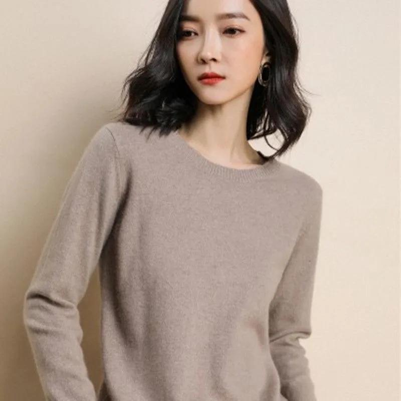 Nouveau femmes pull col rond automne hiver basique pull chaud décontracté Pulls pulls mode coréenne 