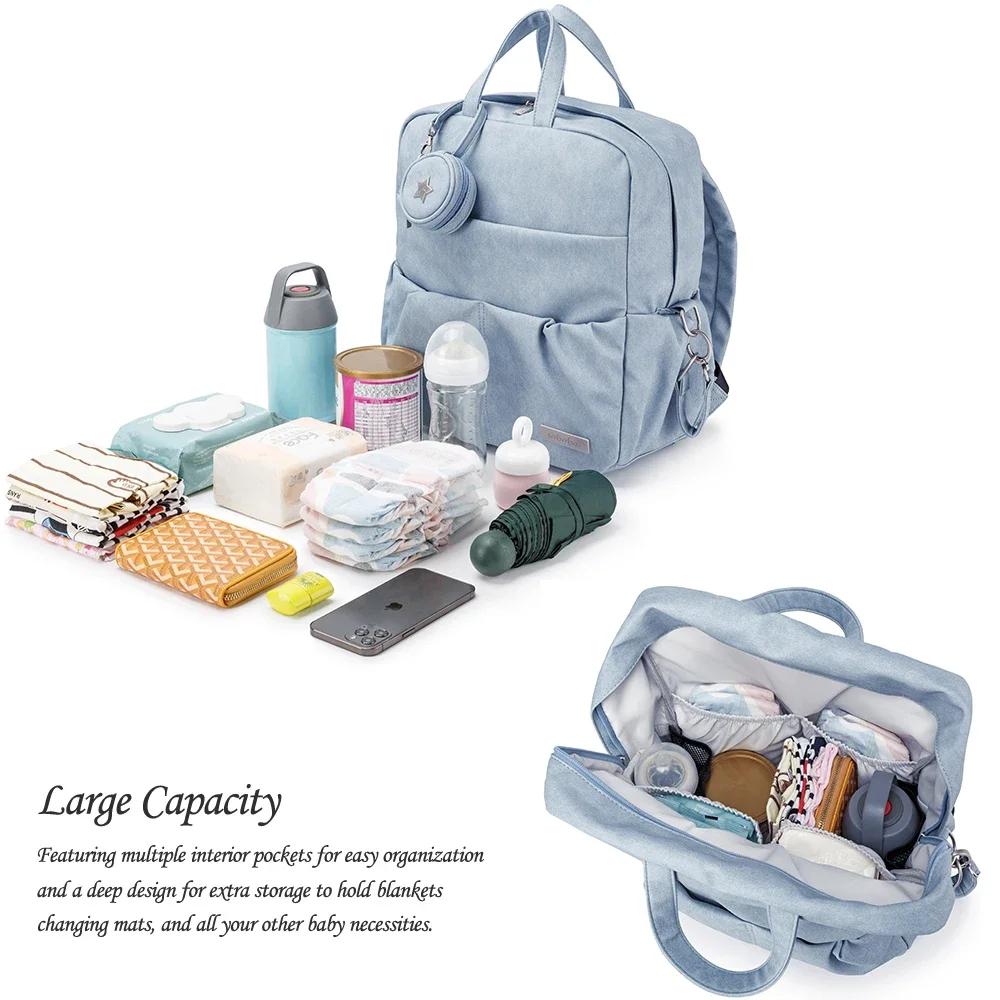 Sac à dos à couches Soboba grande capacité - Sac étanche élégant avec porte-sucette pour nouveau-né
