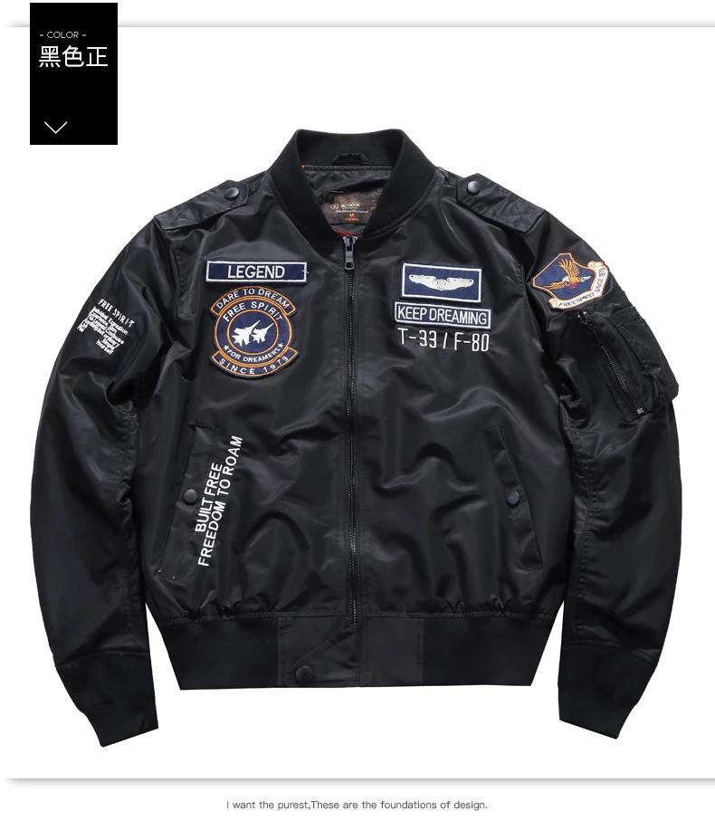 Hommes printemps tactique armée MA-1 vol Bomber veste mâle Baseball collège pilote Air Force automne