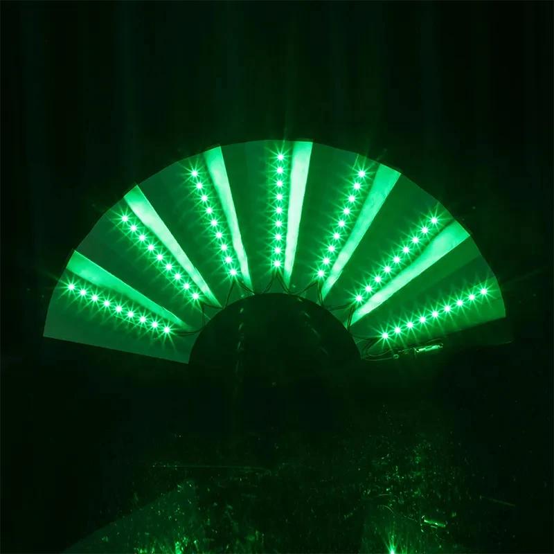 Éventail Led pliant scintillant, lumière de danse, spectacle nocturne, Halloween, noël, Rave, access