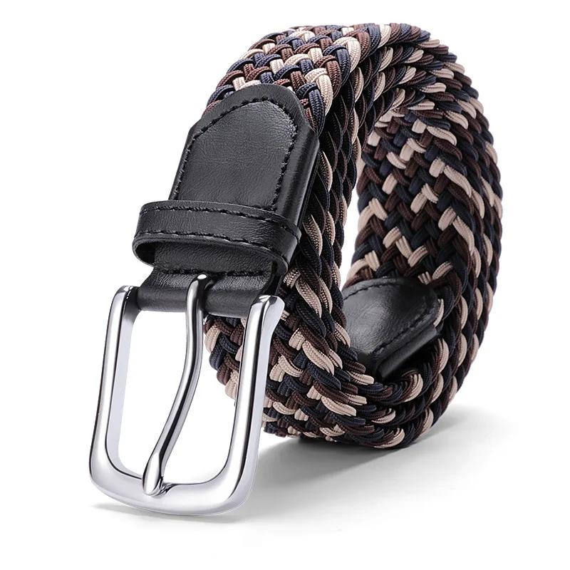 Ceinture tissée avec fouet polyvalent pour hommes et femmes, toile strucélastique, pantalon assresse