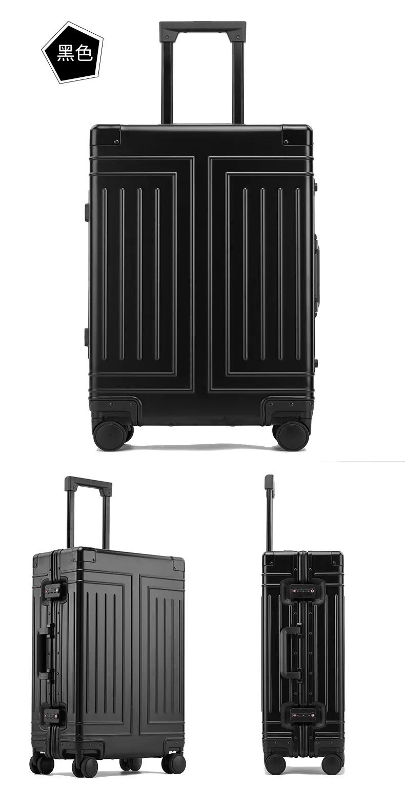 2024 capacité ensembles de bagages durables 100% valise en aluminium roues femmes fille hommes cabin