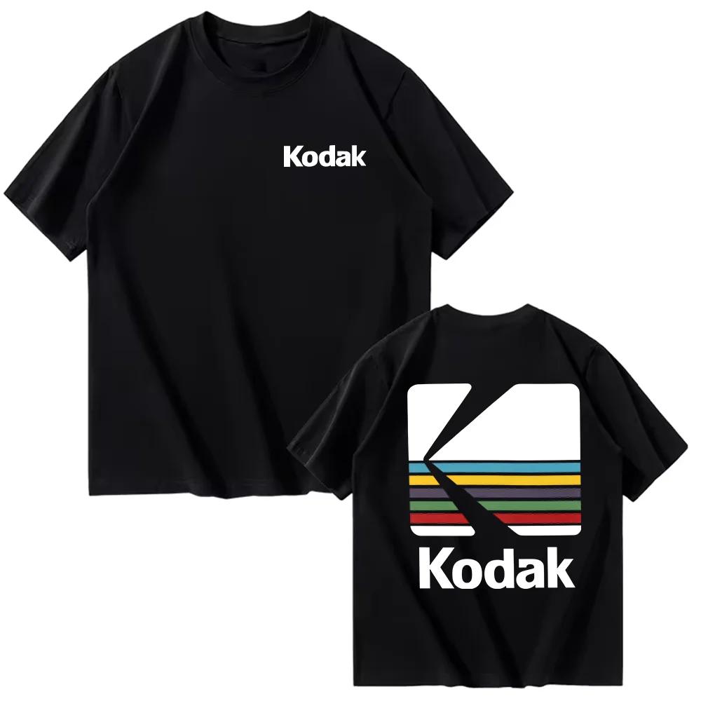 Kodak été marque best-seller 100% coton couleur unie polyvalent hommes T-shirt quotidien décontracté
