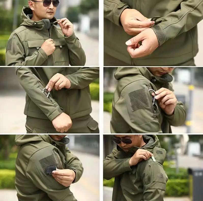 Vestes tactiques pour hommes, Cargo, militaires, SoftShell, imperméables, coupe-vent, à capuche, fon