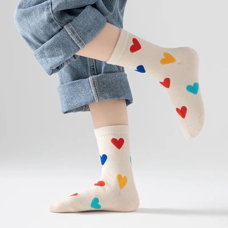 Trois paires de chaussettes fille pour le printemps et l'automne, douces et polyvalentes, avec un de