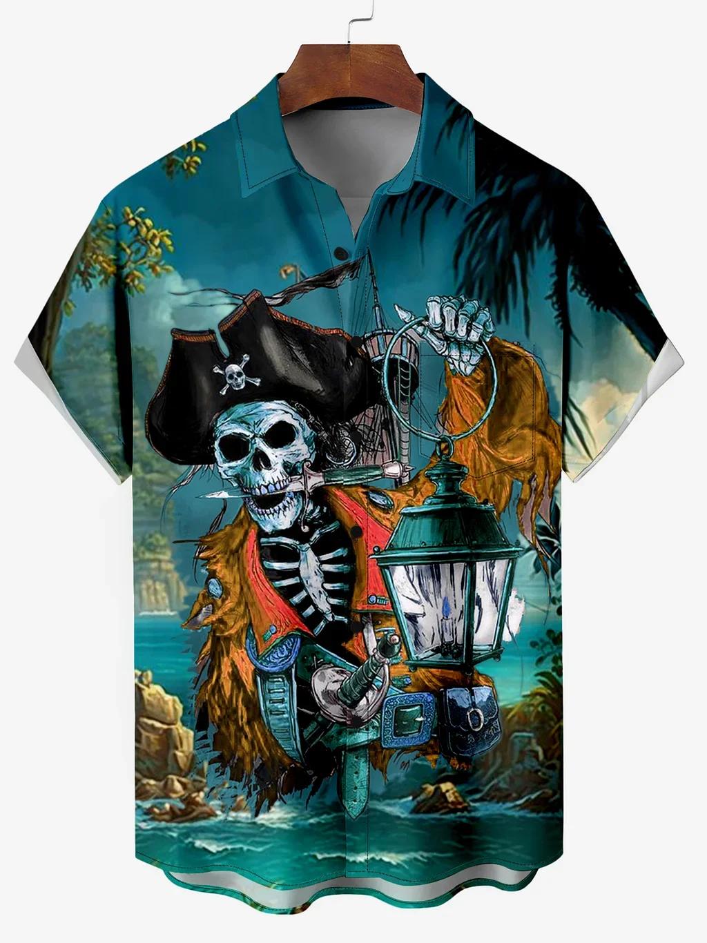 Chemise à manches courtes imprimée dessin animé hawaïen pour hommes, Modules, Seton 7.5 Aate, servic