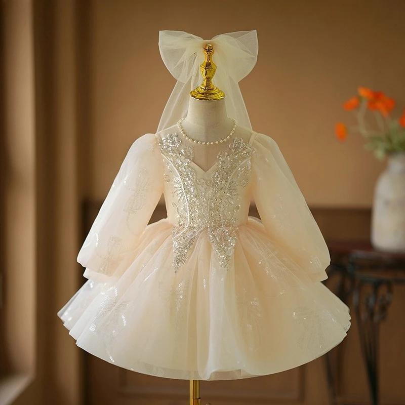Robe de princesse pour bébés filles, robe de demoiselle d'honneur, robe bouffante pour mariage, spec