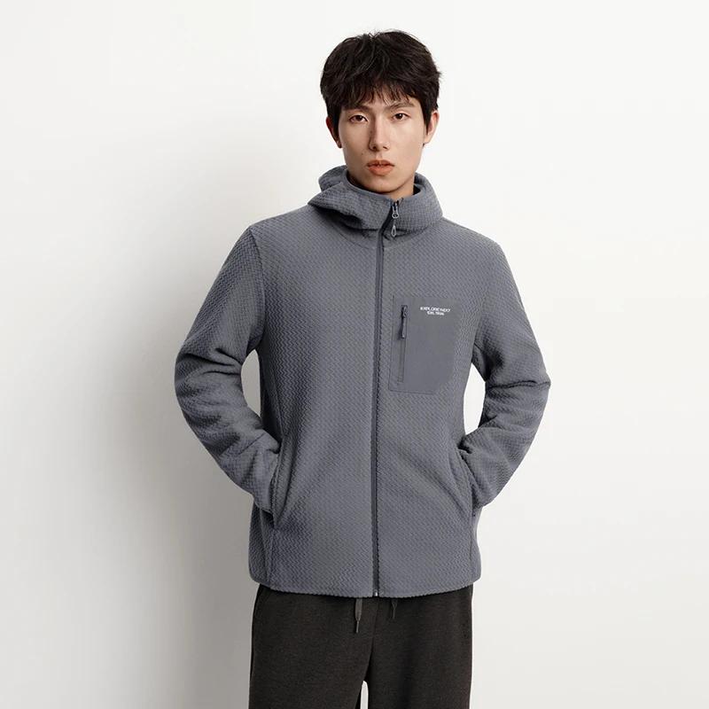 Semir veste hommes antistatique polaire tricot 2025 hiver nouveau haut à capuche Patchwork extérieur