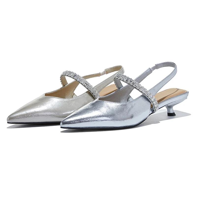 Sandales fermées à talon aiguille et bout pointu pour femme, style Mary Jane, grande taille, avec br
