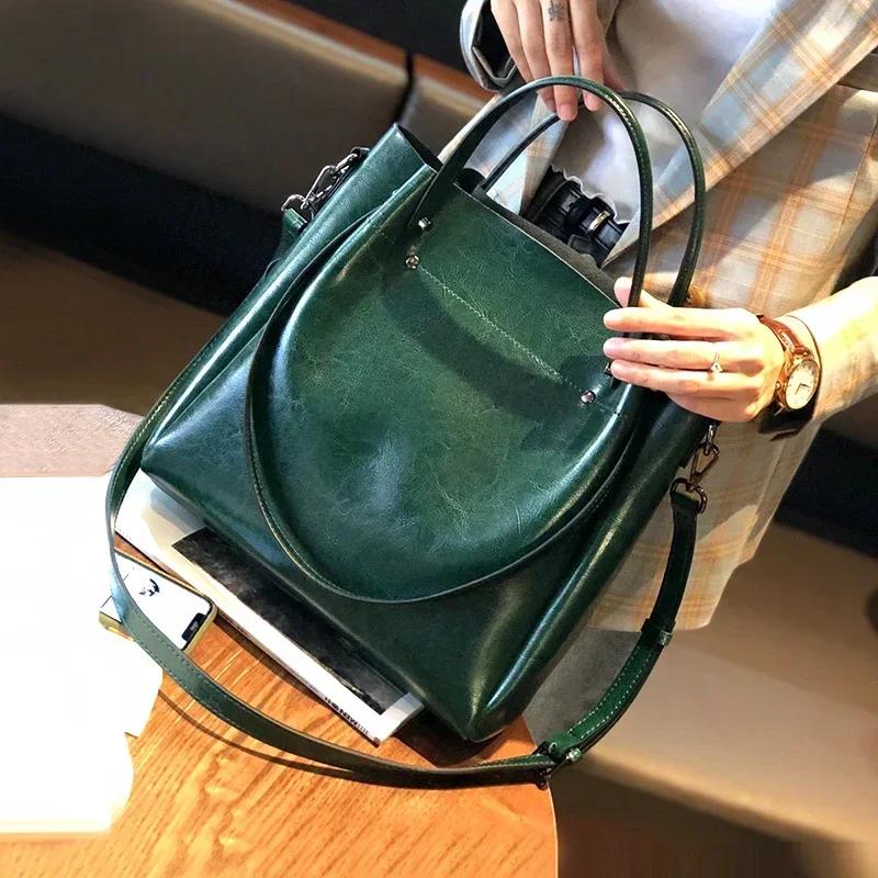 Sacs à main en cuir véritable de vache pour femmes, sac à bandoulière Vintage rétro en cuir de vache