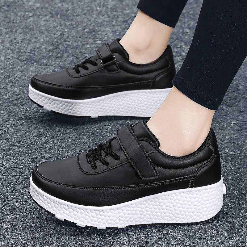 Mode clignotant patins à roulettes chaussures en cuir noir blanc haute qualité patins à roulettes ga