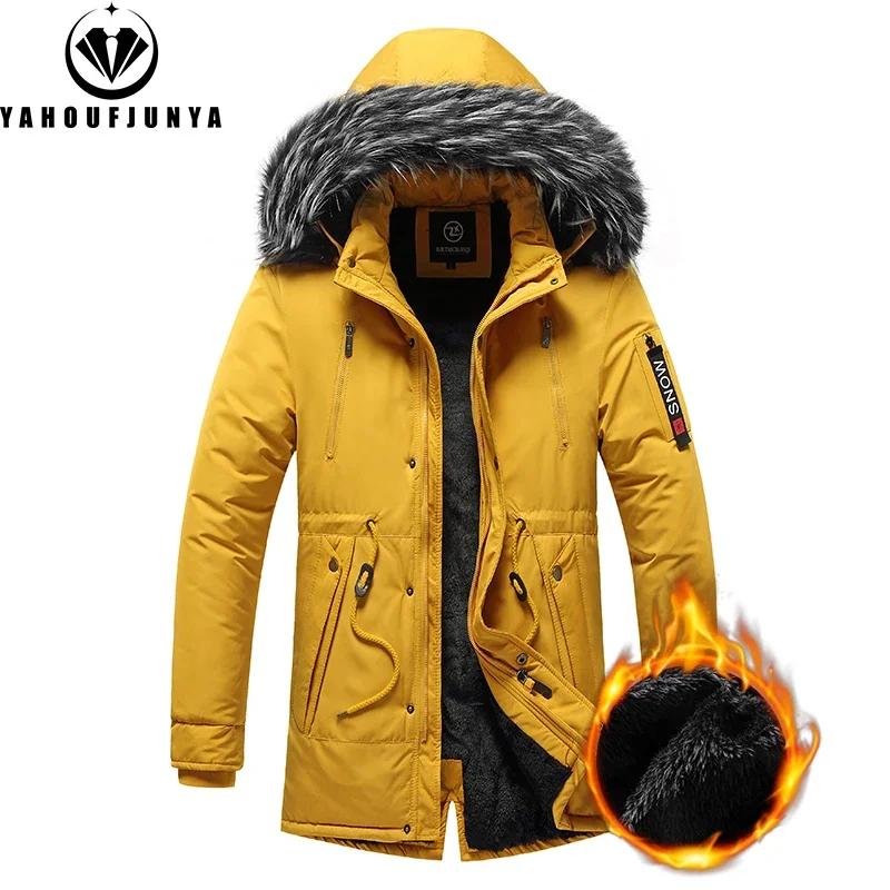 Nouveau hiver hommes coupe-vent polaire chaud détachable à capuche Parka veste hommes solide fermetu