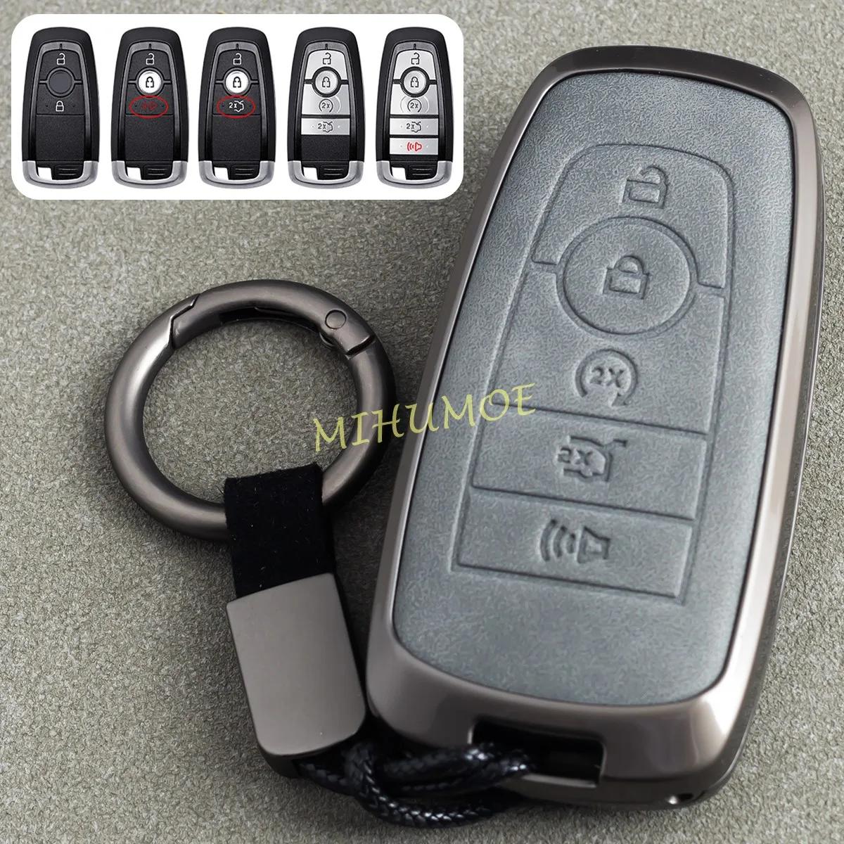 Porte-clés de voiture en métal et cuir, housse pour Ford Escape Explorer Ecosport Kuga Bronco Sport 