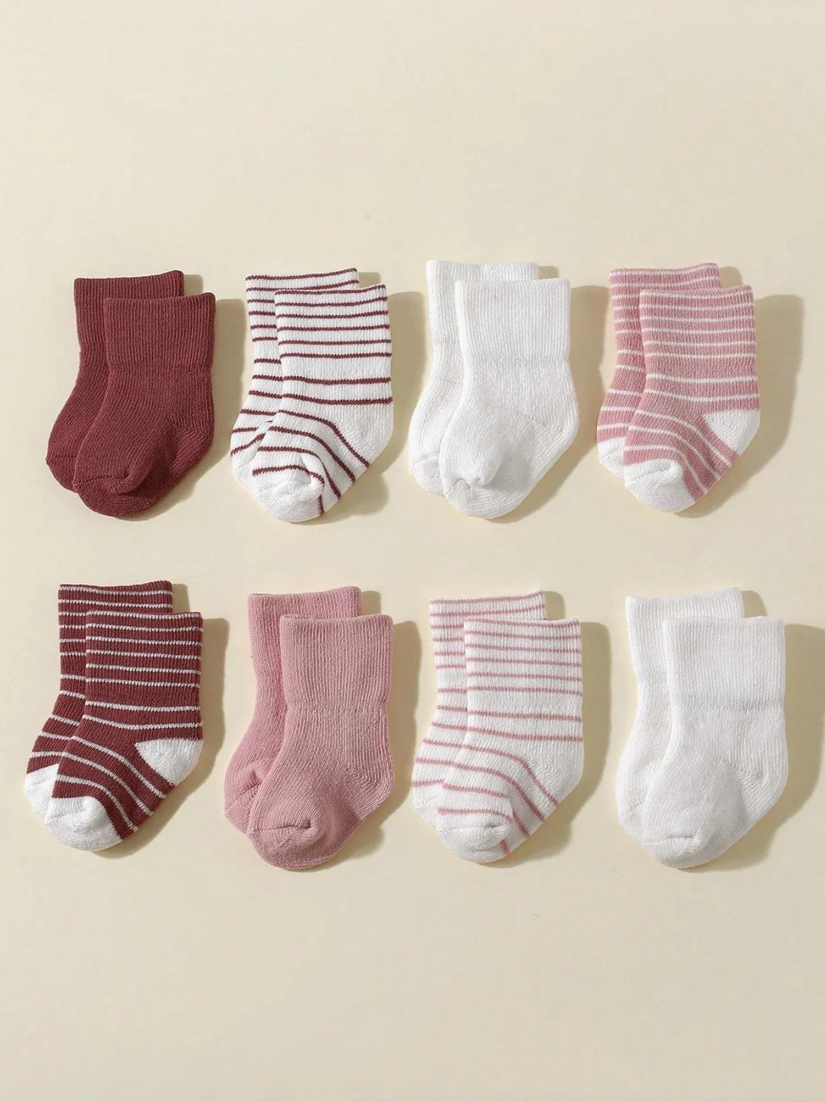 4 paires de chaussettes pour bébé de 0 à 12 mois, chaussettes souples antidérapantes pour garçons et